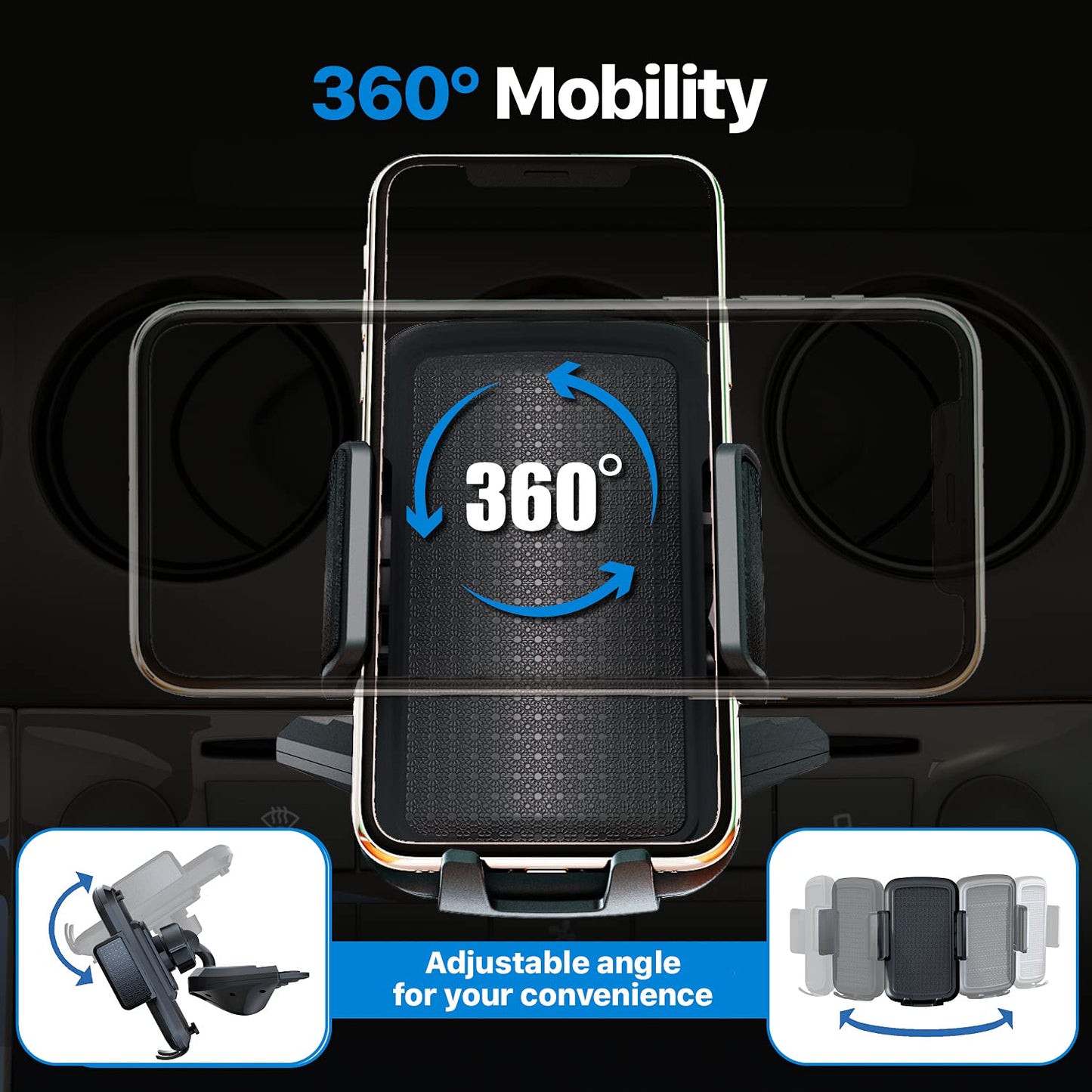 Bestrix Cell Phone Holder for Car, CD Slot Car Phone Holder, Hands Free Car Mount with Strong Grip Universal for iPhone14/13/12/11/11Pro/Xs