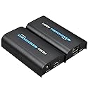 Mirabox HDMI Extender 400ft(120m),1 to Many Over IP LAN Switch,1080P@60Hz Full HD Video and Audio by Single Cat5 Cat5e Cat6 Cat6e Cat7