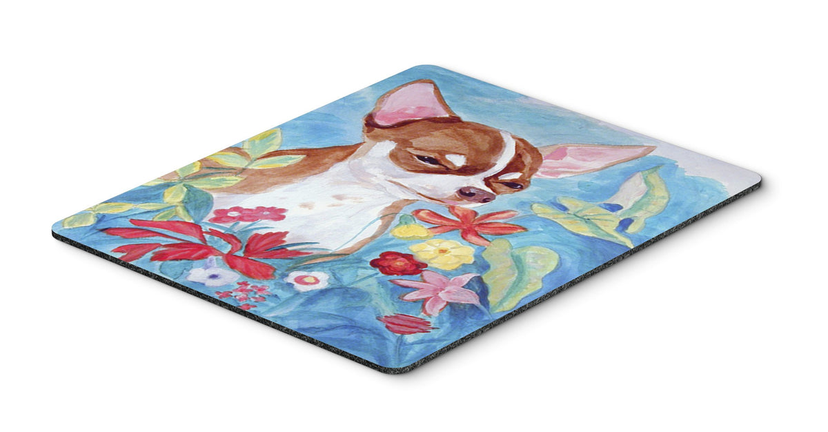 Caroline's Treasures 7053MP Chihuahua in Flowers Mouse Pad, Hot Pad or Trivet for Home Office Gaming Working Computers Laptop Mouse Mat,Washable Large
