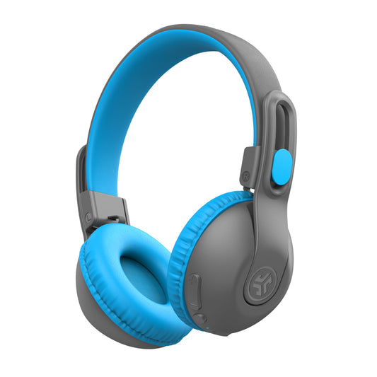 JLab JBuddies Studio 2 Wireless +Wired On-Ear Kids Headphones, Grey/Blue, 65+ Hour Battery Life, Share Mode, Volume Safe, Volume Limiter, Folding…
