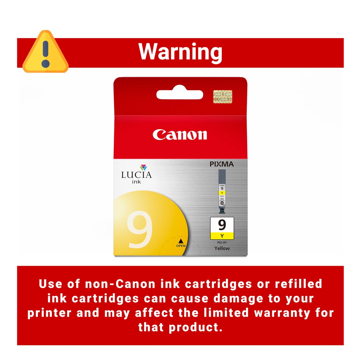 Canon PGI-9 Genuine Yellow Ink Tank, Compatible with Pro9500, Pro9500 Mark II, MX7600, and IX7000 Printers