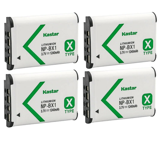 Kastar 4-Pack NP-BX1 Battery Replacement for Sony HDR-AS100V, HDR-AS15, HDR-AS20, HDR-AS200V, HDR-AS30, HDR-AS300, HDR-AS50 Action Cam, HDR-AS50R