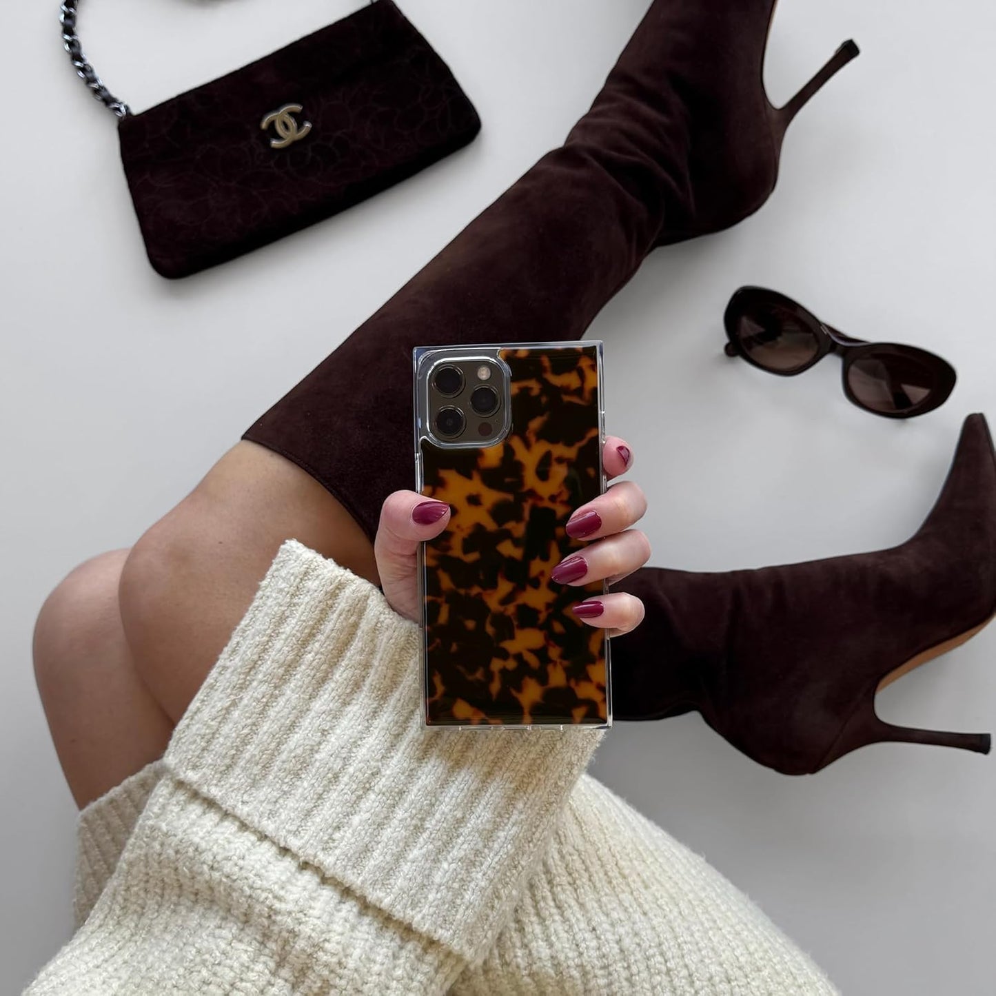 Flaunt Official Square iPhone 16 Pro Case - Tortoise Shell