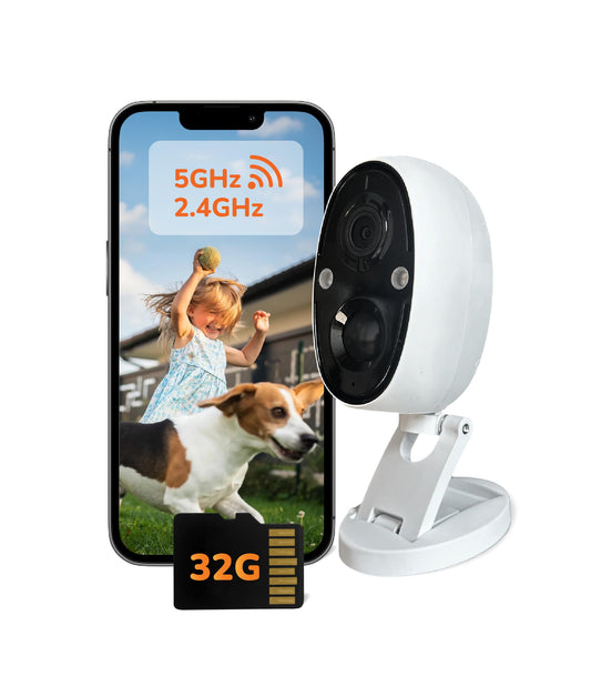 Sensforge 2.5K Indoor Outdoor Battery Camera, Smart AI Detection, Spotlight & Color Night Vision, Magnetic Mount, Dual-Band Wi-Fi (2.4G/5G), 32GB SD