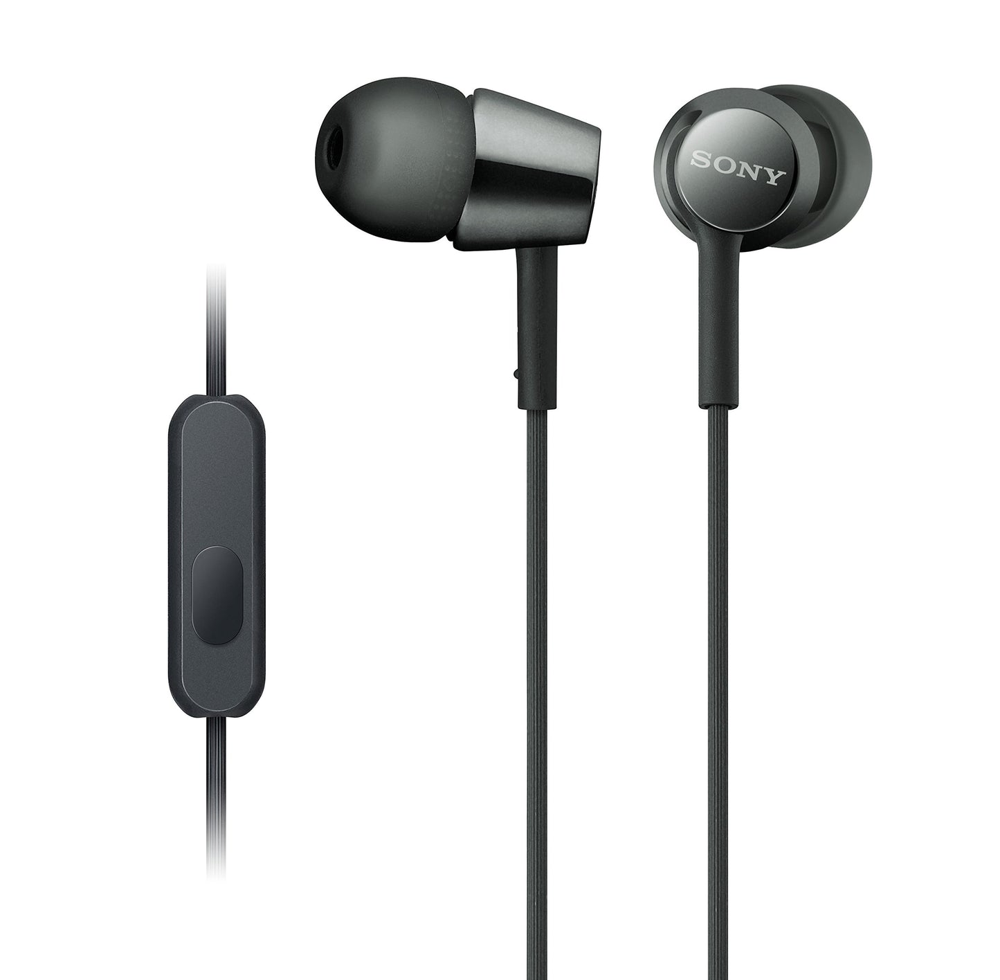 Sony MDREX155AP in-Ear Earbud Headphones with mic for Phone Call, Black