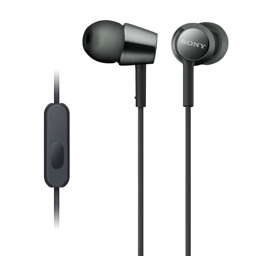 Sony MDREX155AP in-Ear Earbud Headphones with mic for Phone Call, Black