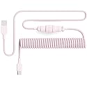 PWNAGE Ultra Custom Coiled Aviator USB C Cable for Gaming Keyboard, Double-Sleeved Mechanical Keyboard Cable with Detachable Metal Aviator, 1.8M USB-A
