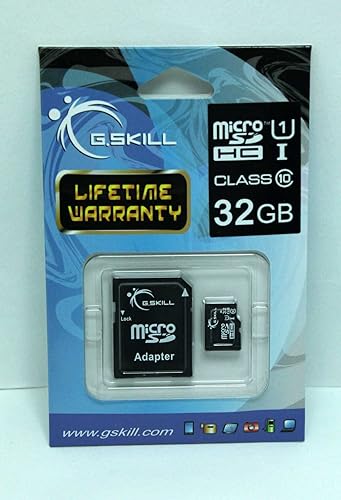 G.Skill 32GB Class 10 MicroSDHC Flash Card with SD Adapter (FF-TSDG32GA-C10)