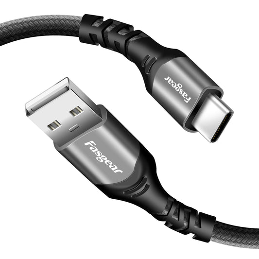 Fasgear 10ft USB Type C Cable 3A Fast Charging Nylon Braided Long USB A to USB C Charging Cord Compatible for PS5 Controller/Samsung Galaxy S23 S22