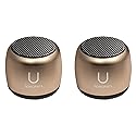Fashionit U Speakers Micro Bluetooth Computer Speaker 2-Pack Bundle with Matching Speaker, Built-in Mic & Selfie Remote Control, for Workspace