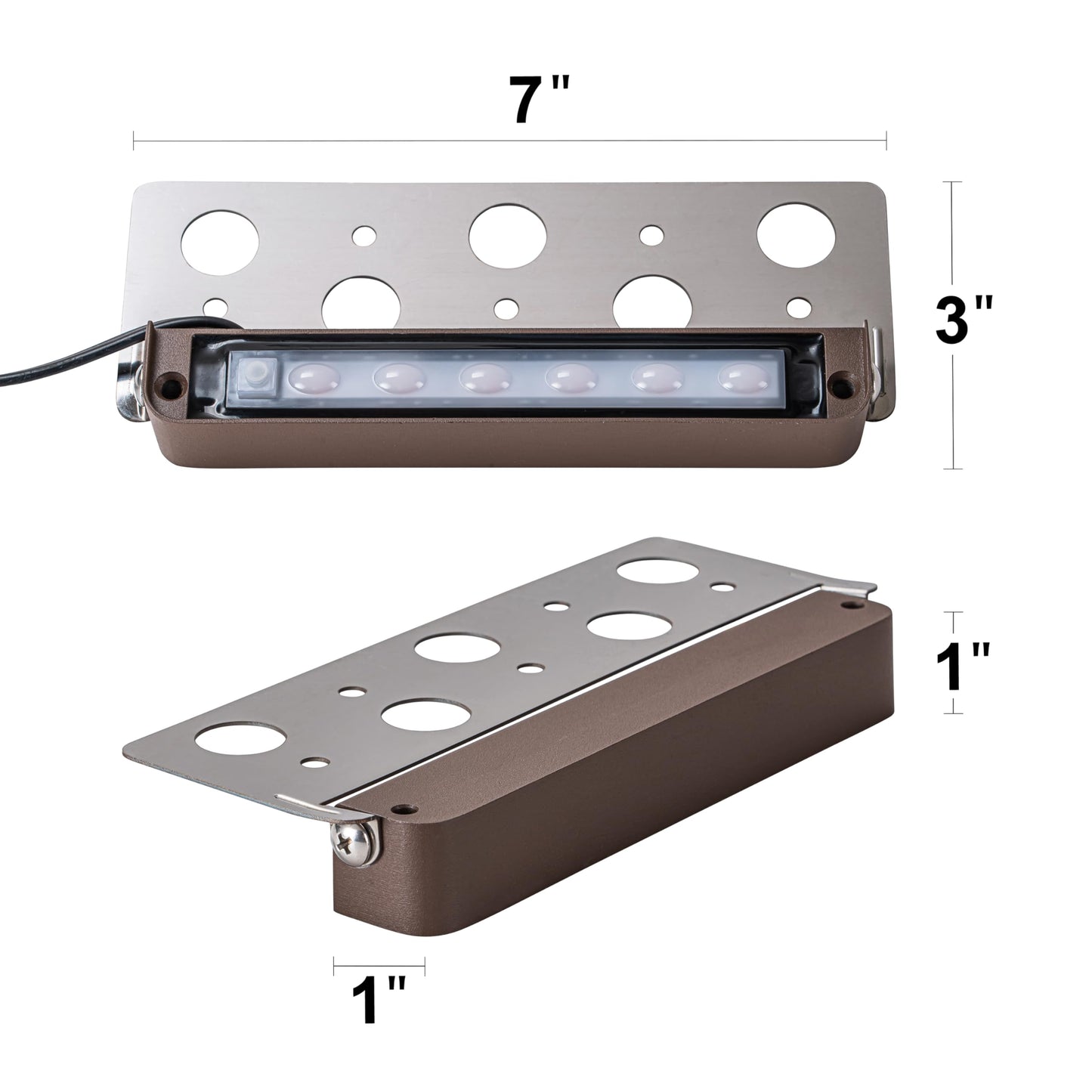 Laplusbelle Low Voltage LED Step Lights 4 Pack, 7 Inch Landscape Lighting for Deck, Stairs & Pathway, 5CCT Adjustable 2700K-6500K, Waterproof Outdoor