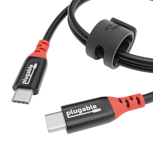 Plugable USB C to USB C Cable, Data Blocker Charge Only Cable (1m/3.3ft): 240W Safe Fast Charging for MacBook, iPhone 15/16, Galaxy S24, Steam Deck