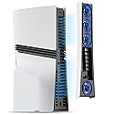 JUSPRO Cooling Fan for PS5 Pro, Quiet Enhanced 4 Cooler Fan with Adjustable Speed, Auto Power On/Off, Cooling Accessories with USB 3.0 Port and LED