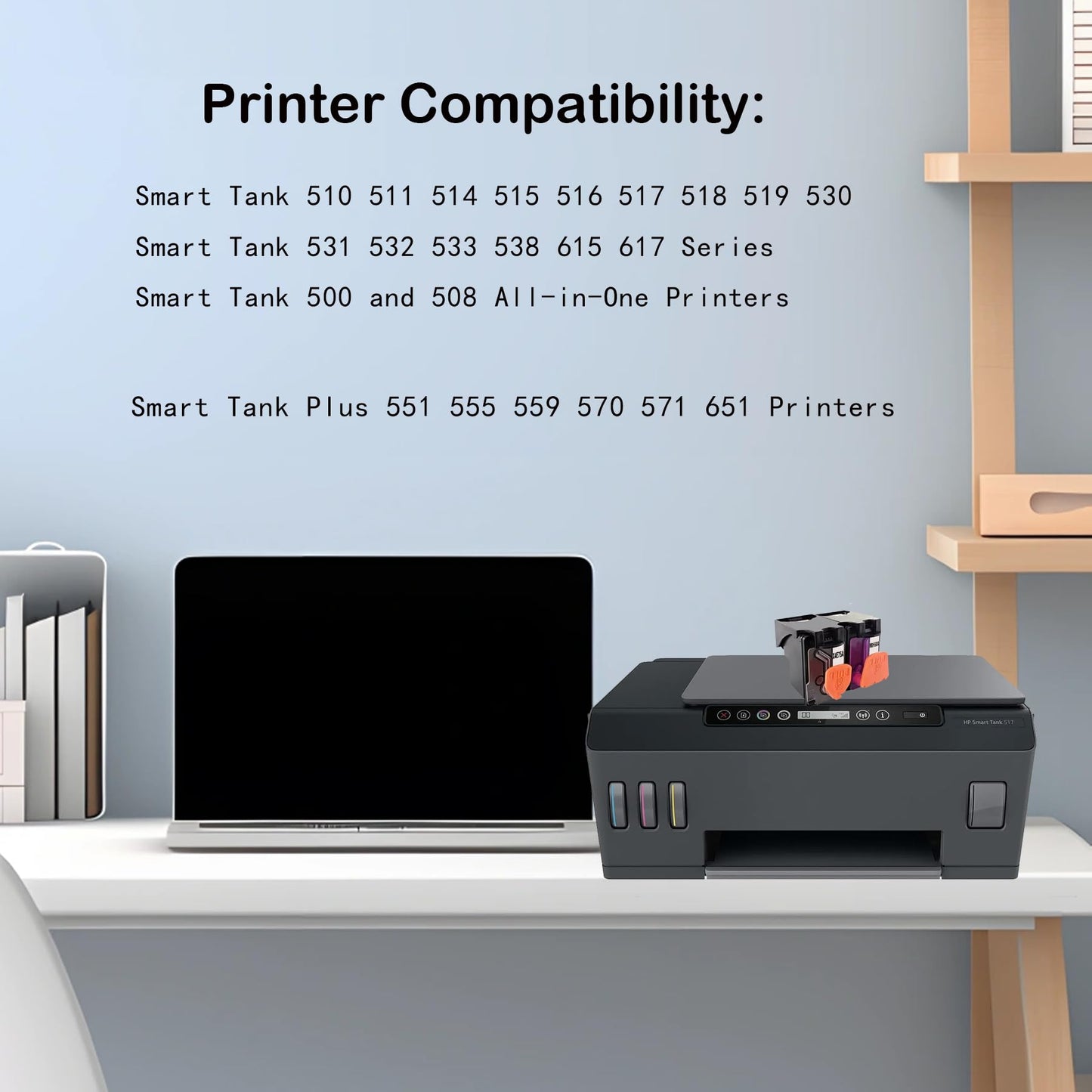 GT53 Print Head X4E75A M0H50A Printhead Combo Pack Use for Smart Tank 500 508 510 511 514 515 516 517 518 519 530 531 532 533 538 615 617 Series