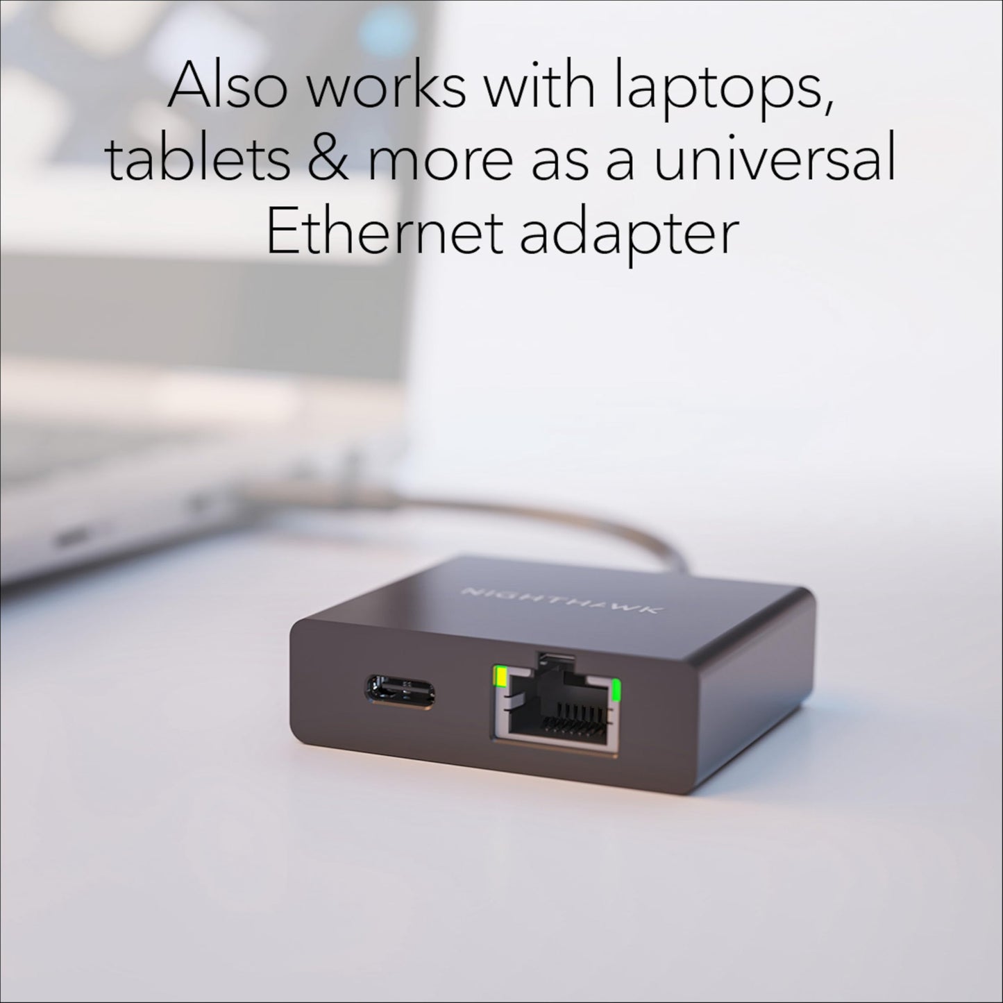 NETGEAR Nighthawk USB-C to Ethernet Adapter with 60W Passthrough Charging (USB2ETH) - Fast Wired Gigabit Ethernet - Universally Compatible