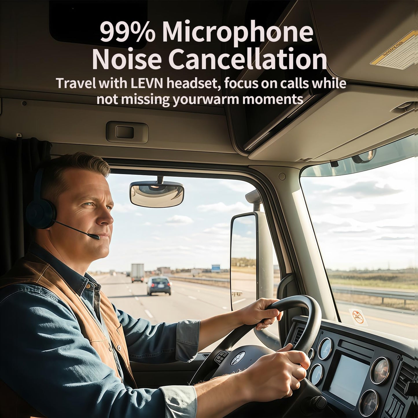 Trucker Bluetooth Headset with Mic,Single-Ear wireless Headset for work, Trucker Bluetooth Headset with Hands-Free Calls, Clear Online Meetings…