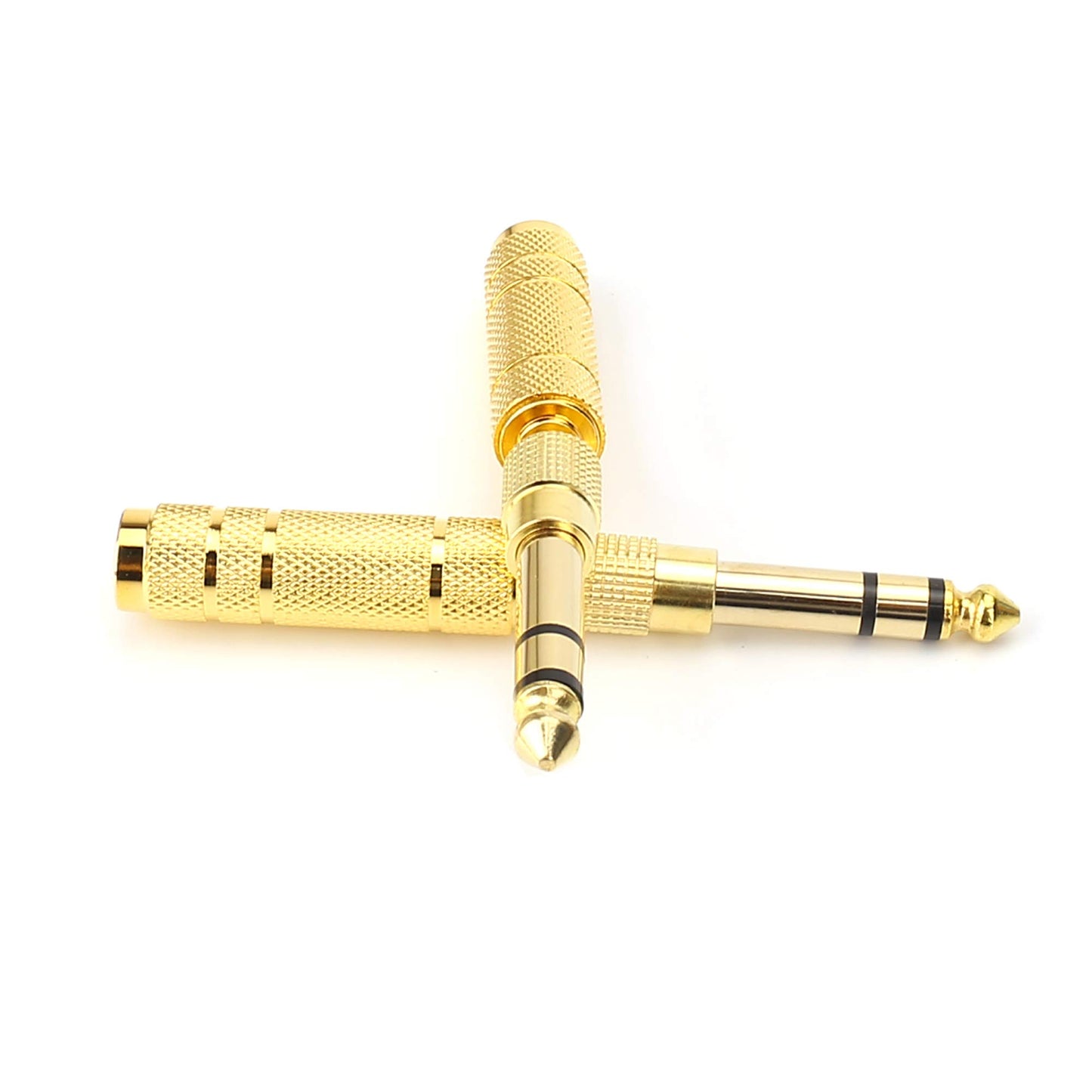SiYear 3.5mm 1/8 inch TRS Plug to 6.35mm 1/4 inch Jack and 3.5mm Female to 6.35 Male Plug Gold Plated Set Audio Stereo Adapter Converter