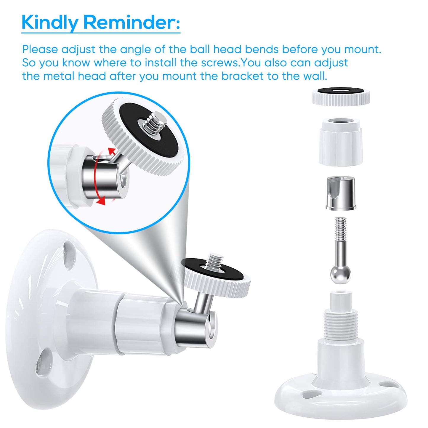 FastSnail Wall Mount Compatible with Wyze Cam Pan V3 & Wyze Cam V4/V3 & Wyze Cam Outdoor/Indoor, 360 Degree Swivel Adjustable Bracket for Wyze Cam