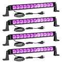 Onforu 4 Pack 42W LED Black Lights, Blacklight Bars with Plug and Switch, Glow in The Dark Party Supplies for Halloween Decorations, Bedroom, Body