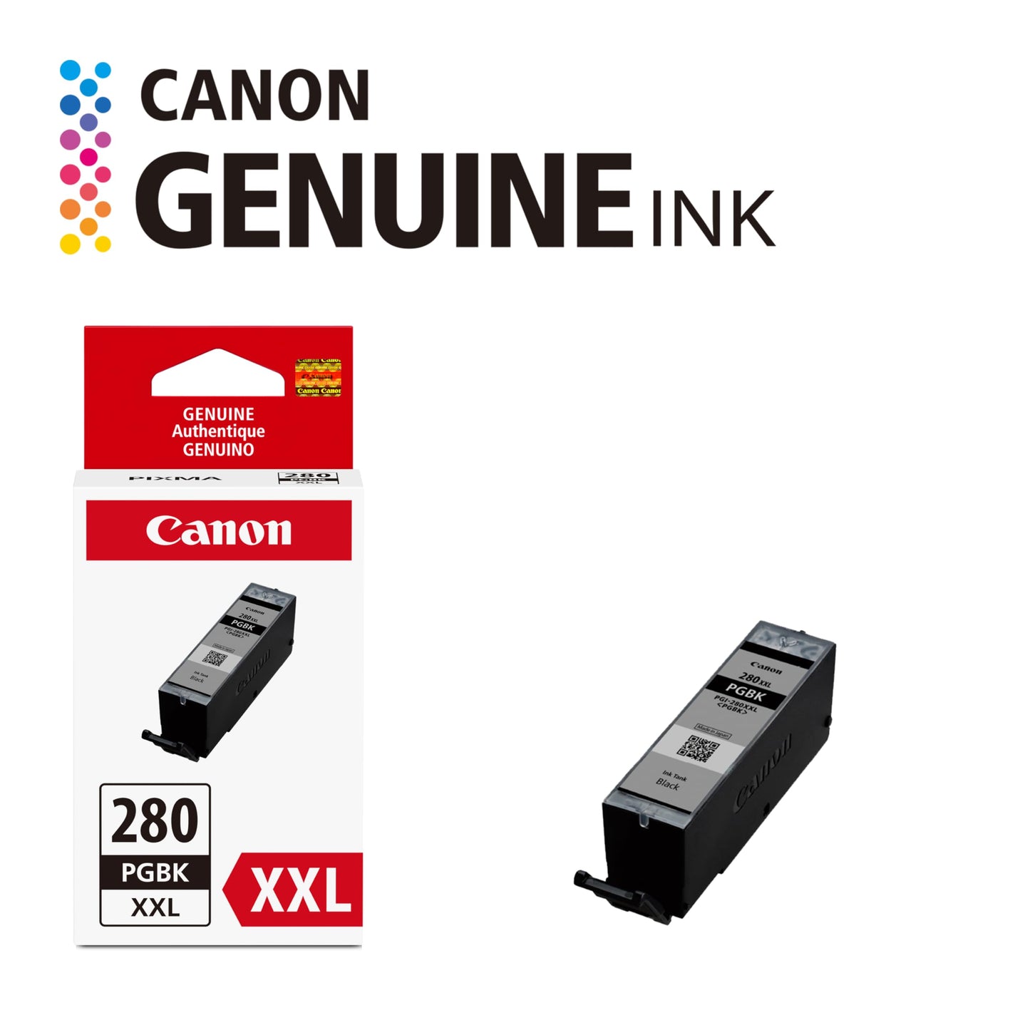 Canon PGI-280XXL Genuine Pigment Black Ink Tank, Compatible with TR8520, TS9120,TS8120, TS6120, TS9521C/a, TS9520/a, TS8220, TS6220, TS8320, TS6320