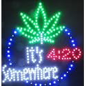 Decorative Novelty LED Signs for Wall Decor, Man Cave, Wet Bar Accessories (19" L x 19" W x 1" H, 4:20)