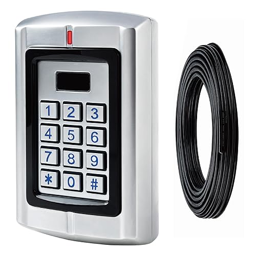 Haupowfo Universal Waterproof 12-24V AC/DC Metal Wired Keypad Stand Alone Access Controller for Gate Opener Operator, Garage Door Opener and Access
