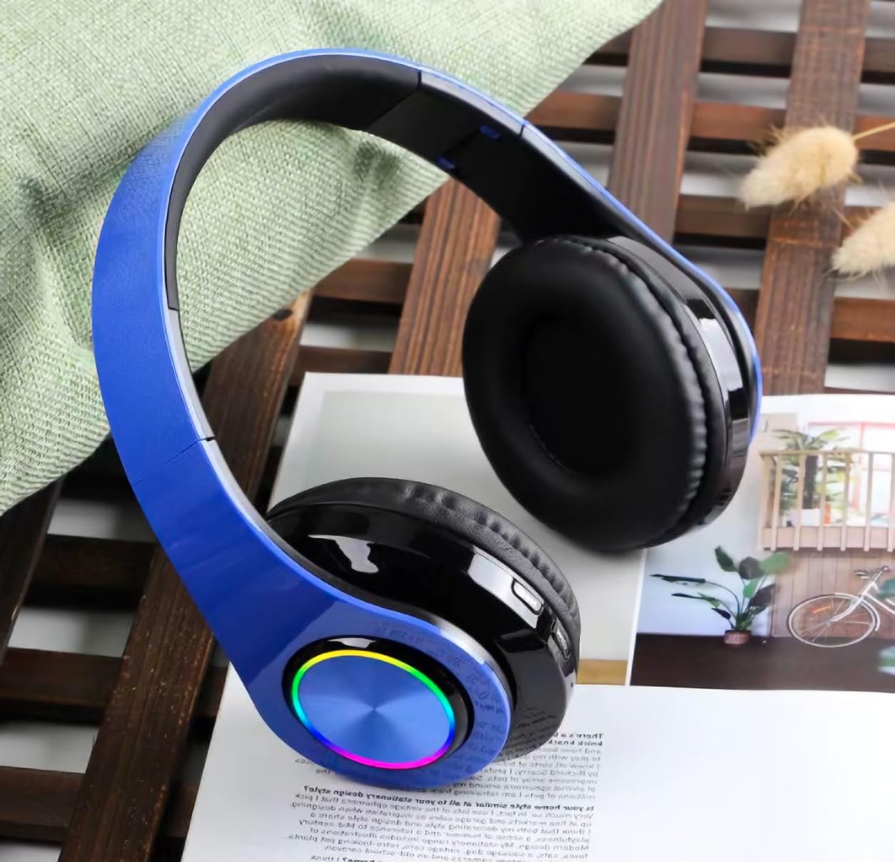 Fragolucyou Wireless Bluetooth Headphones-Colorful Lights,Foldable,Bluetooth 5.0,10 m Range,Stereo Surround,Built-in Microphone,Comfortable affixed…