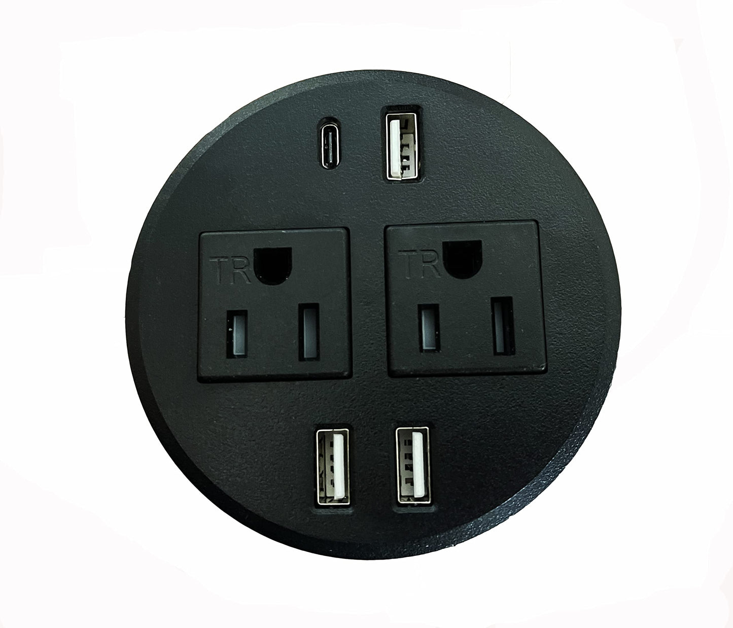 Desktop Power Grommet Outlet Data Center 3" Hole No Drilling Required, 3 Outlet W/ 1 Type-C Fast Charging/3 USB Ports (DC-8889-4 USB/3 Power-3"