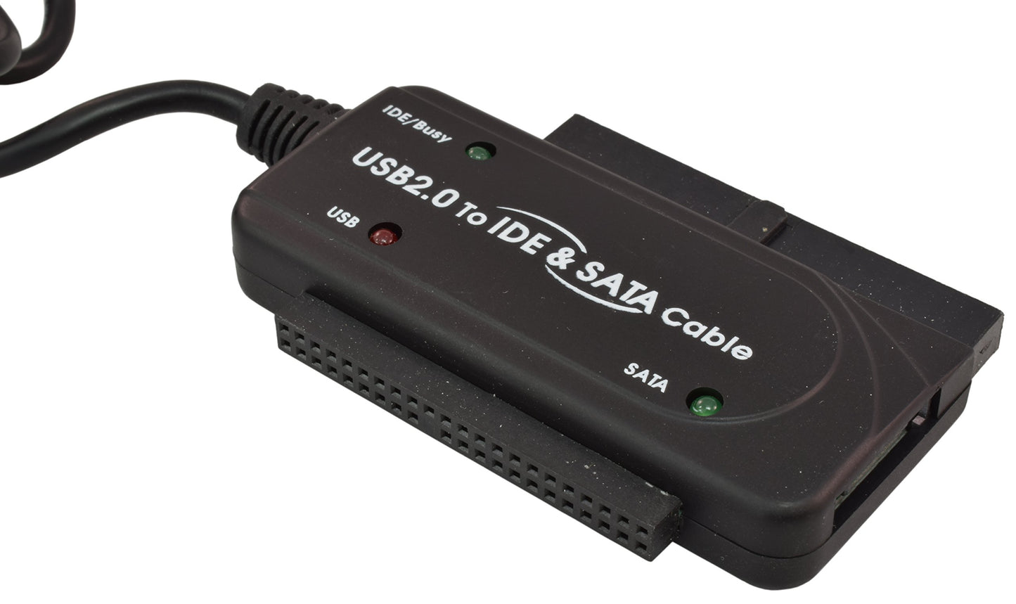 PTC Black USB 2.0 to IDE and SATA Adapter Cable with Power