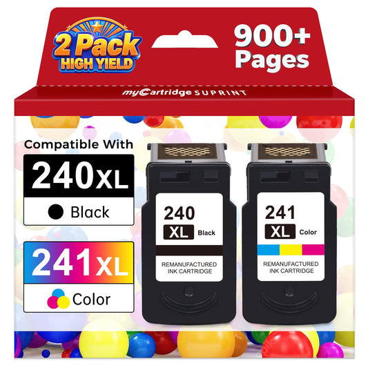 PG-240 XL/CL-241 XL Ink Cartridges Replacement for Canon 240XL 241XL Combo Pack 240 241 for Canon PIXMA MG3620 TS5120 MG3520 MG3600 MG3220 MX472