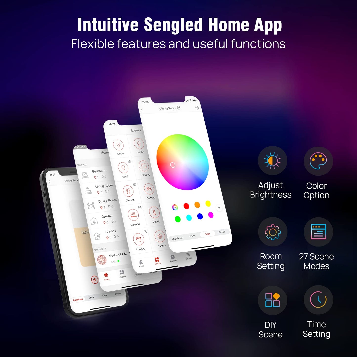 Sengled Smart Zigbee Multicolor Light Strip, 2M (6.56ft) Base Kit, Hub Required, Also Compatible with Alexa & Google Assistant, RGBW, Extendable, High