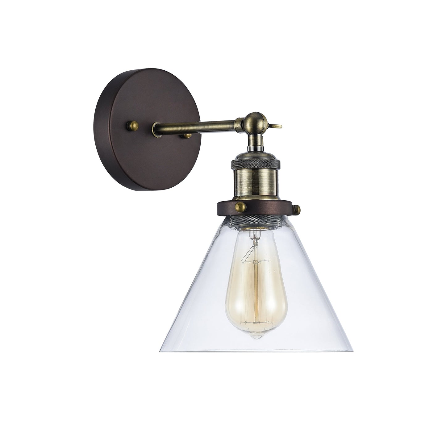 Chloe Lighting CH57053RB07-WS1 1 Rubbed Ironclad Industrial-Style Wall Sconce, 10.3 x 7.1 x 10", Bronze