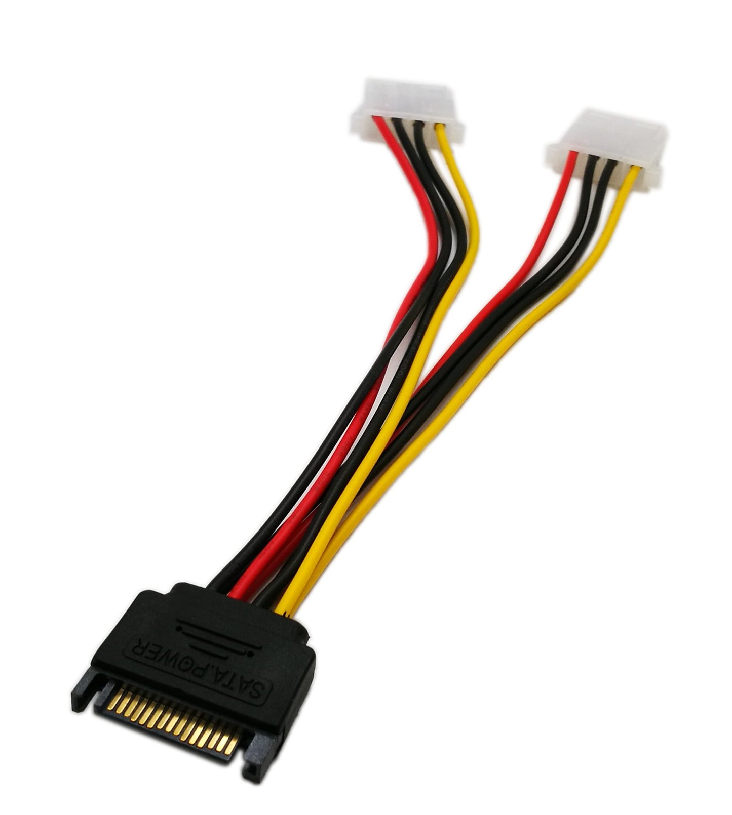 zdyCGTime 6 Inch Sata 15-Pin Male to Dual 4 Pin Molex Lp4 Female IDE Hard Drive Power Y-Adapter Converter Cable,Male to Female for 12V/5V IDE HDD DVD