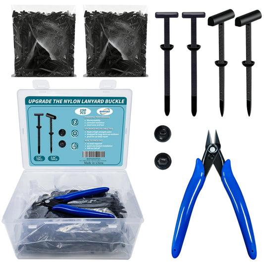 150Pcs Nylon Universal (75pcs Universal And 75pcs New Upgrade),Cable Tie Buckle Zip Tie,Nylon Cable Tie Buckle For Mudguard Fastener, Fender Liners