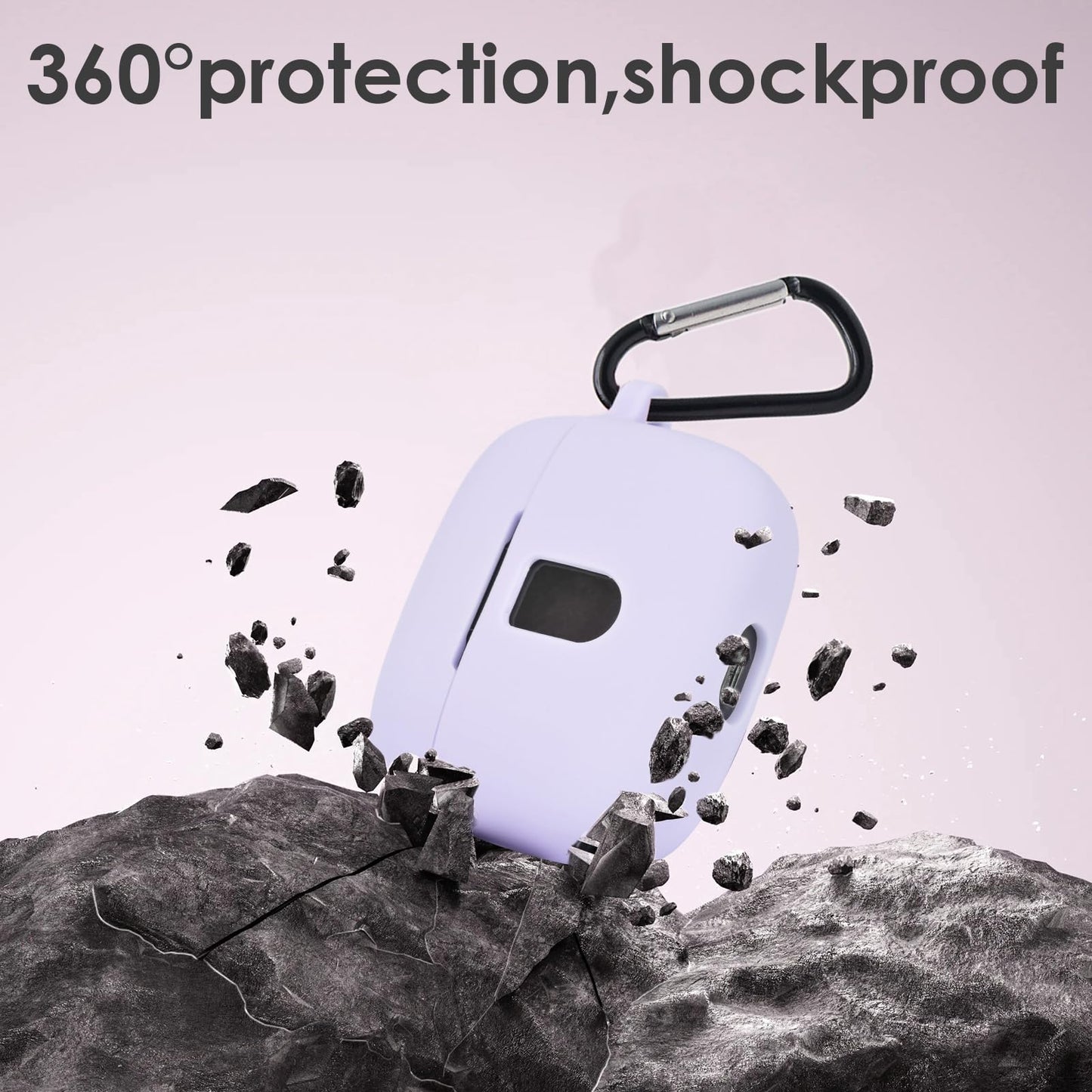 Claiol Premium Silicone Case for TAGRY X08 Wireless Earbuds with Carabiner. (Lavender)
