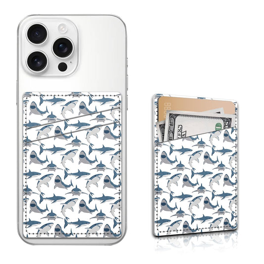 Aeltrp Phone Card Holder, Dual Pocket Leather Phone Wallet Adhesive Stick On, Cute Card Holder, Credit Card Holder for Phone Case Compatible with Most