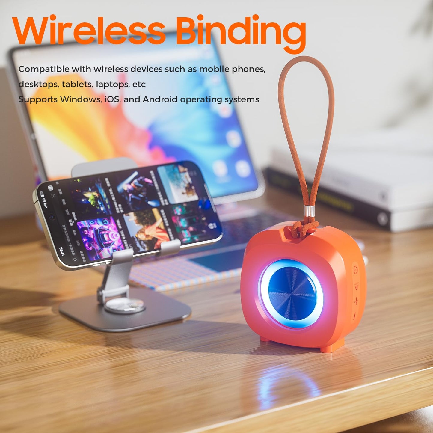 PEICHENG Speaker, Small Portable Bluetooth Wireless IPX5 Waterproof Shower Speaker,Loud Stereo Sound Deep Bass,TWS Paire, RGB Lights,Long Playtime