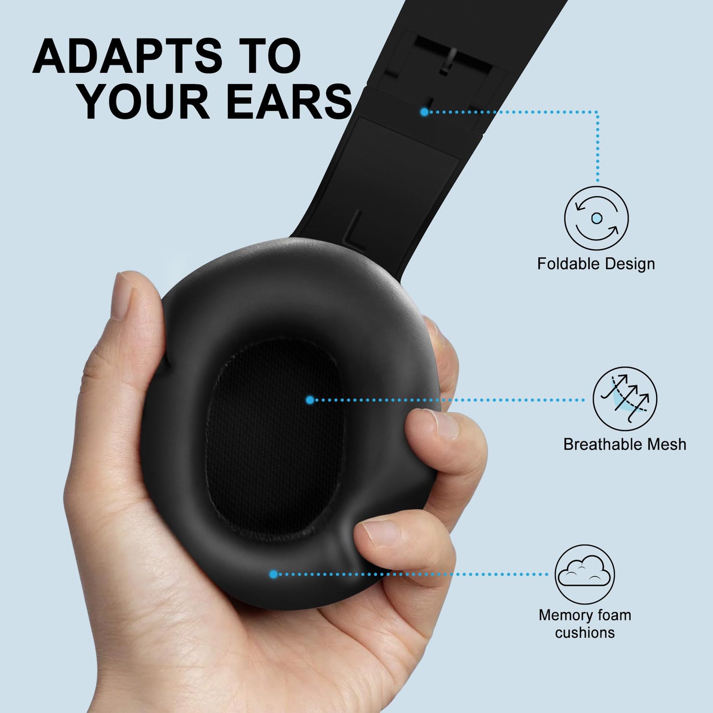 Fisher Active Noise Cancelling Headphones, Over Ear Wireless Bluetooth 5.3 w Microphone, Lightweight Comfortable Headset for Home Travel, 16H…