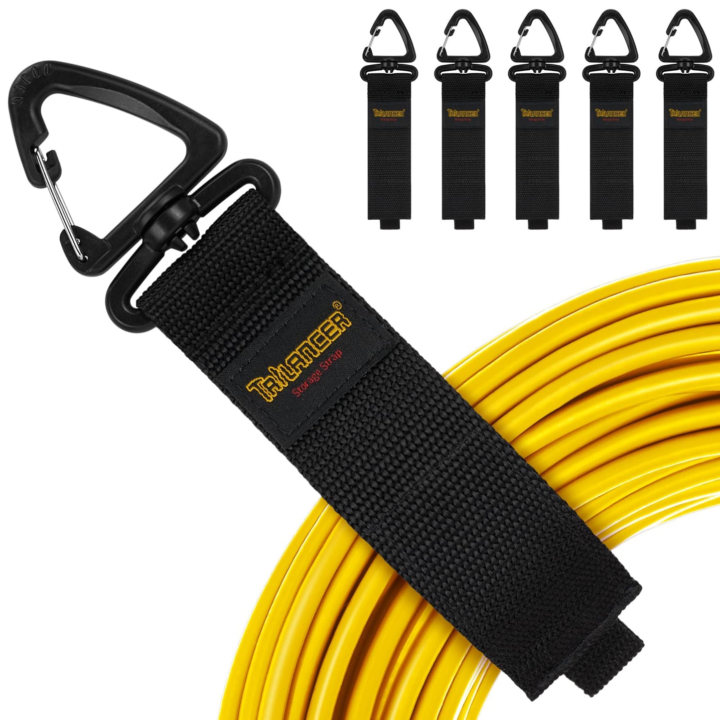Extension Cord Organizer and Hanger (6-Pack), Trilancer Hook-and-Loop Storage Straps with Triangular Buckle to Hang on Walls for Cables, Wires, Rope