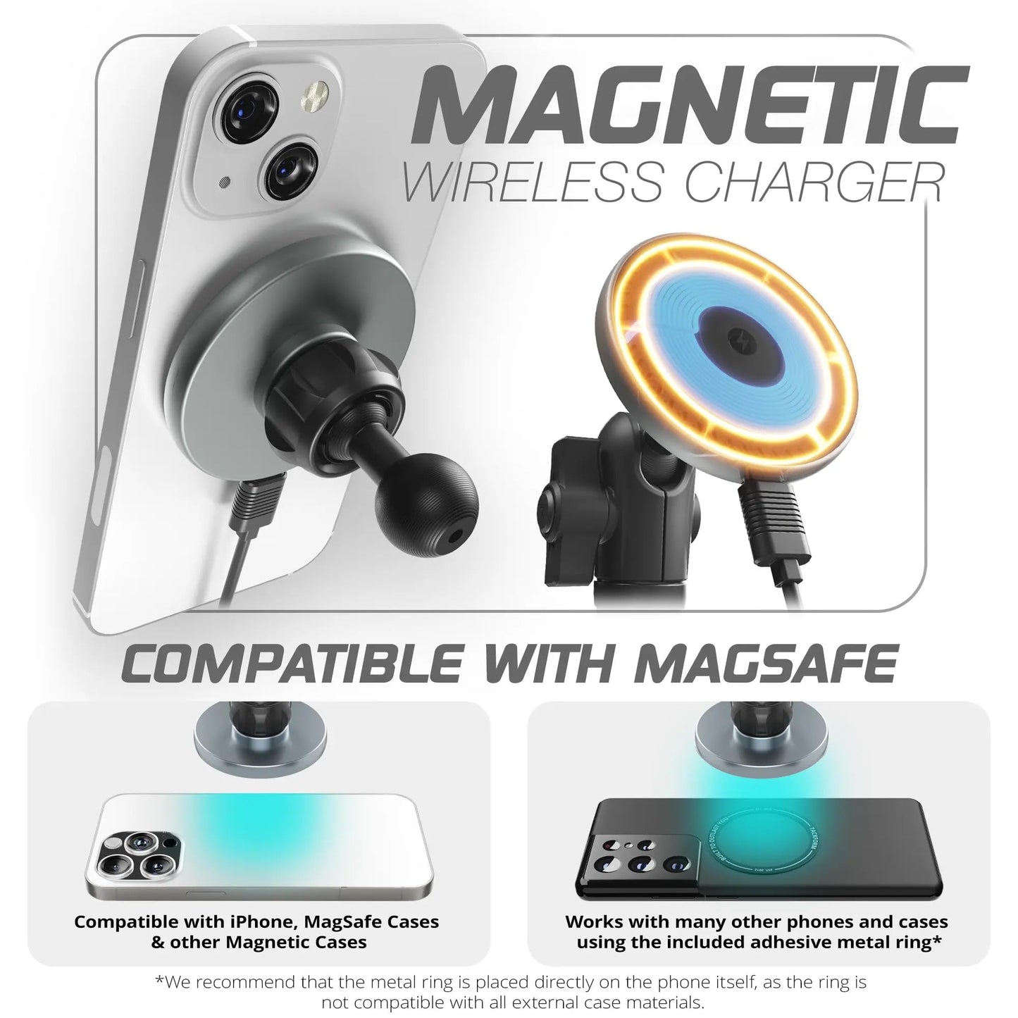 Tackform Link Vent Mount Magnetic Wireless Charging Phone Holder - Compatible with MagSafe, 2015-2020 Ford F-150, 2017-2021 Super Duty, 2018-2021