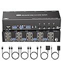 KVM Switch 3 Monitors 4 Computers with Audio, HDMI + DisplayPort 8K@30Hz/4k@144Hz DP KVM Switcher, USB 3.0 KVM Switches for 4 PC Share 3 Display