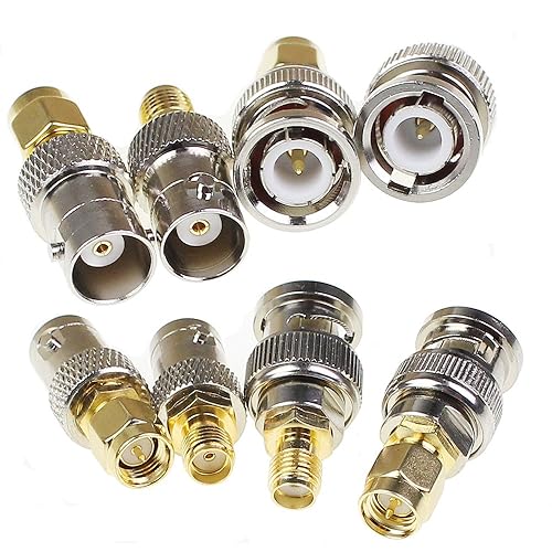 exgoofit SMA to BNC Kits Adapter Male Female 2 Set 8pcs RF Coax Coaxial Connector