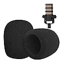 Boseen Pop Filter Foam Mic Cover Compatible with Rode PodMic NT1-A NT-USB NT2-A Procaster Podcaster Microphones Effectively Reduce Noise (2 Packs)