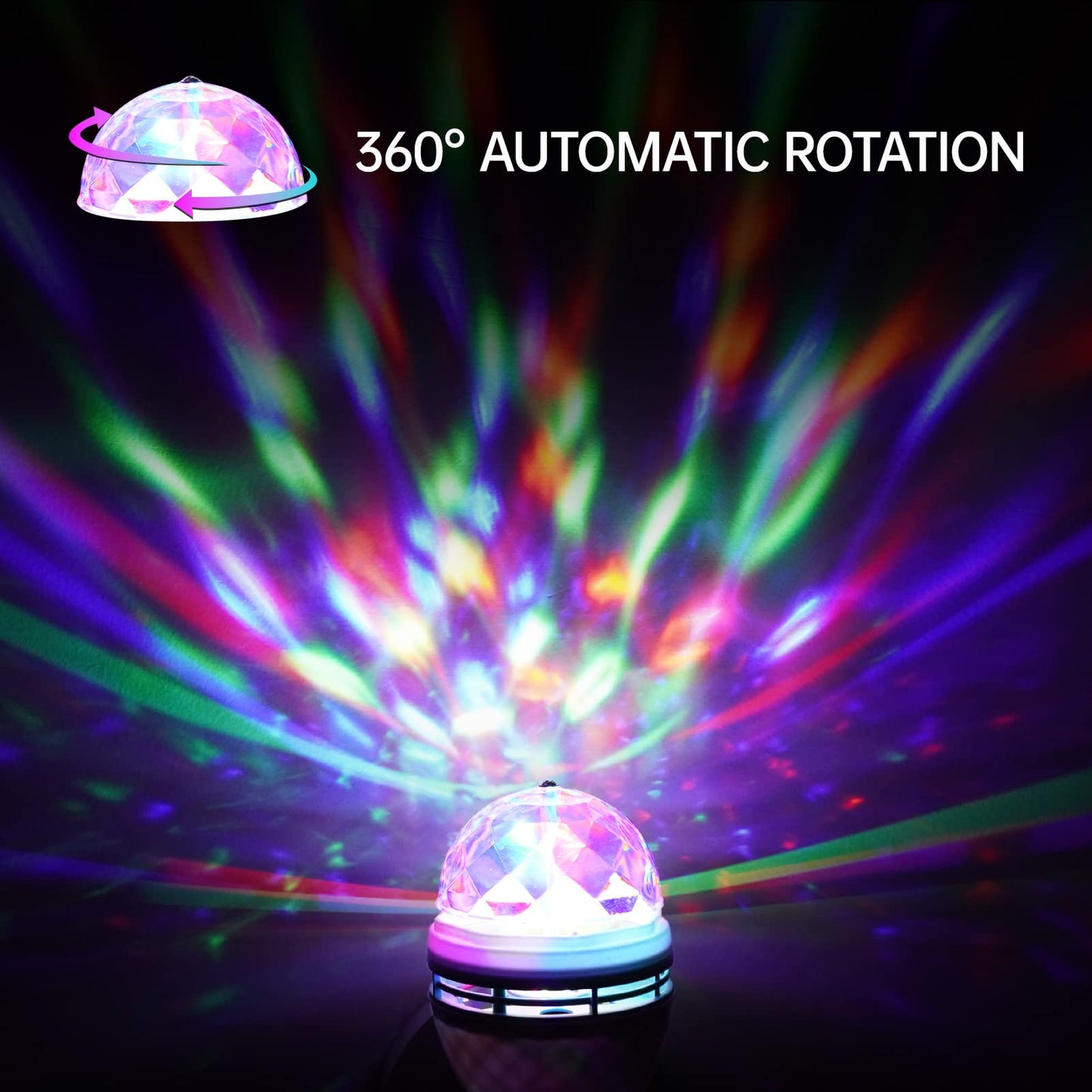 HARBOLLE 2-Pack Disco Light Bulbs Rotating for Parties