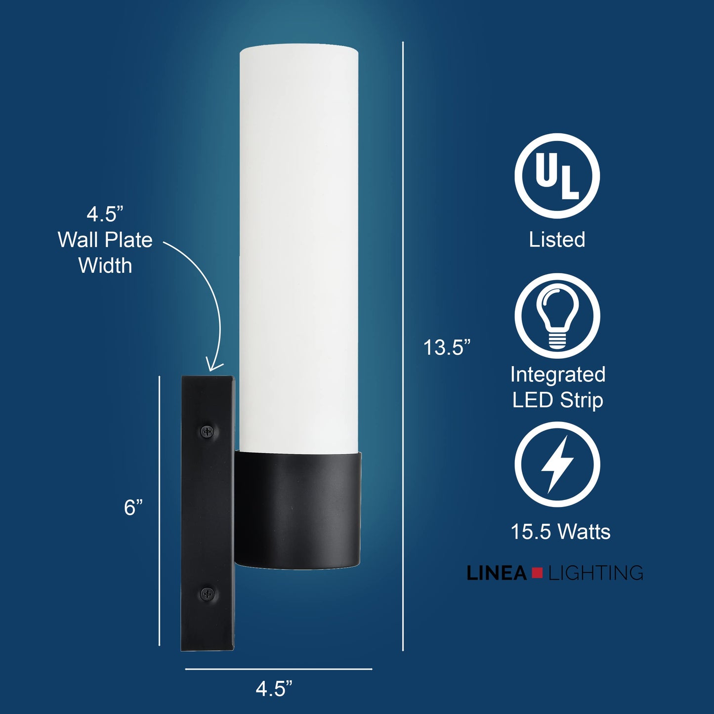 Linea di Liara Matte Black Wall Sconce Lighting Perpetua Bathroom Sconce Light Vanity Glass Tube Wall Sconce Up Light Modern Farmhouse Bedroom