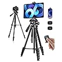 JOILCAN Phone Tripod Stand, 68" Tripod for iPad iPhone Tablet with Remote Universal Holder Carry Bag, Travel Aluminum Tripod for Video Recording
