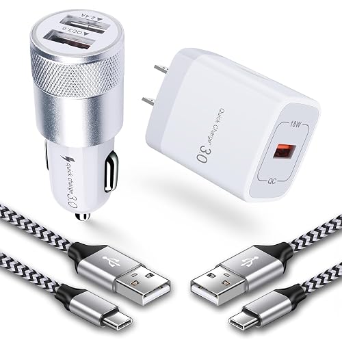 USB Fast Charger Kit for Samsung Galaxy A17 A56 A16 A15 A14 A35 A55 A54 A53 5G S25 S24 FE S24 S23 Ultra A13 iPhone 17 16e 15, Quick Charge 3.0 Wall