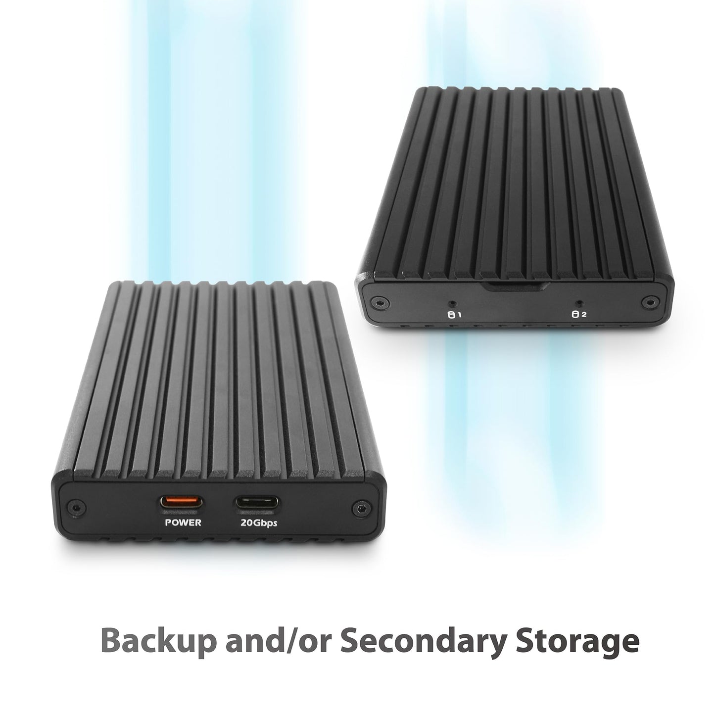 Vantec NexStar SX, USB 3.2 Gen2x2 (20Gbps), M.2 NVMe Enclosure only, USB C, Design for Two M.2 NVMe Storage (NST-262C3)