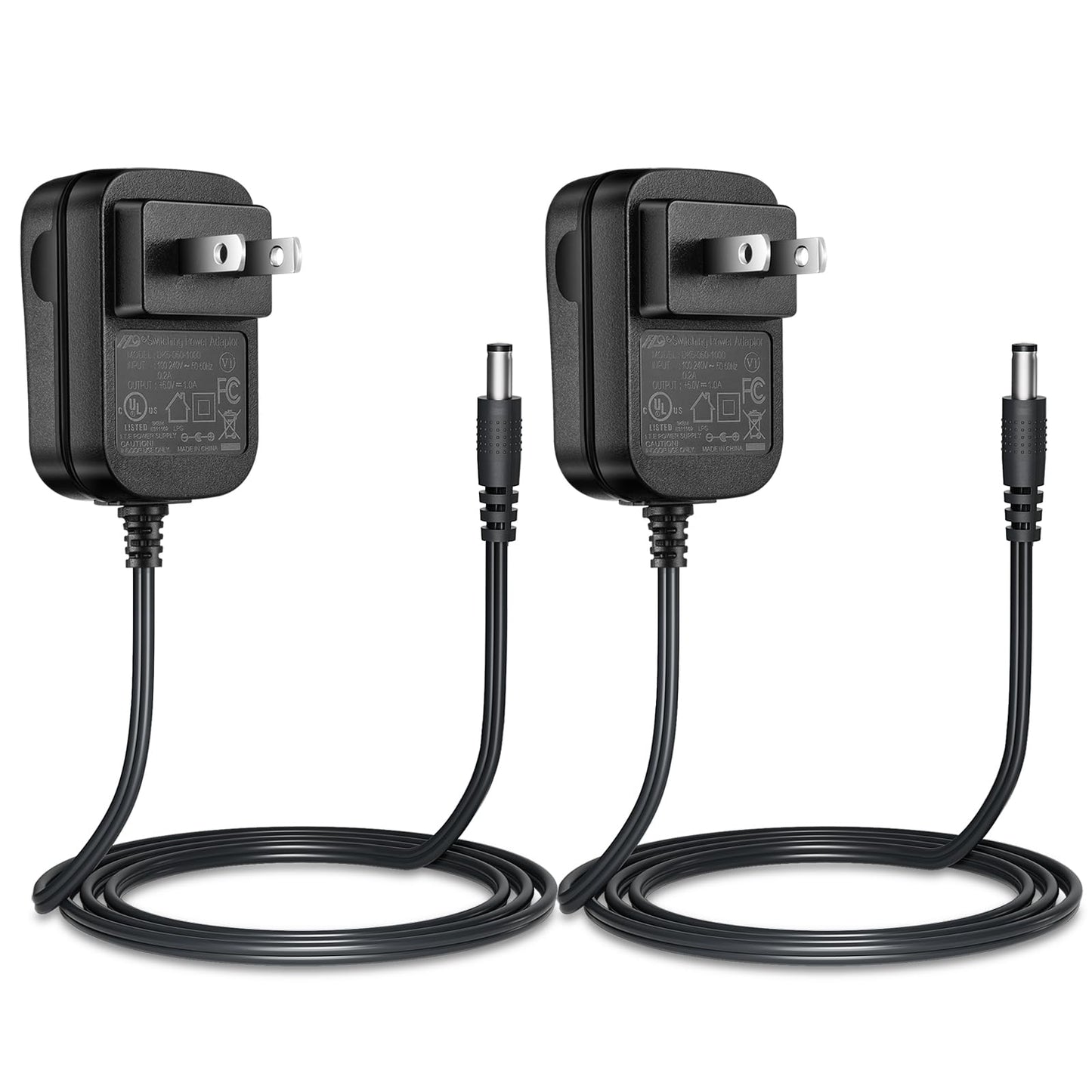 Security-01 AC to DC 6V 1A Power Supply Adapter,Plug 5.5mm x 2.1mm,UL Listed（Pack of 2）