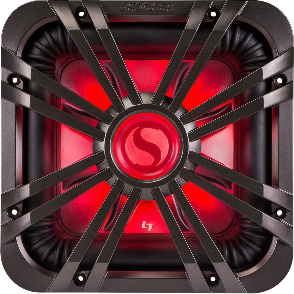 KICKER 12-inch (30cm) Square Subwoofer Grille for 11S12L7,LED, Charcoal